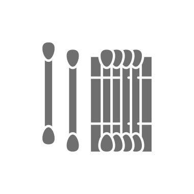 Kulaklar için pamuk tomurcukları, gri simge örnekleri.