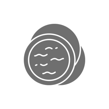 Yüz pudrası, allık, kapatıcı gri simge.