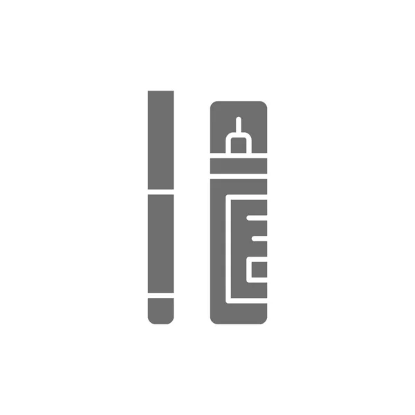 Korrektor, Concealer, Eyeliner, Markergrau-Symbol. Isoliert auf weißem Hintergrund — Stockvektor