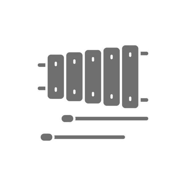 Xilofon, hangszerszürke ikon. Fehér alapon elszigetelve — Stock Vector