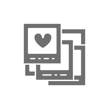 Düğün fotoğrafları, aşk gri simgesi.