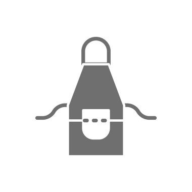 Berber önlüğü, kuaför gri ikonu. Beyaz arkaplanda izole