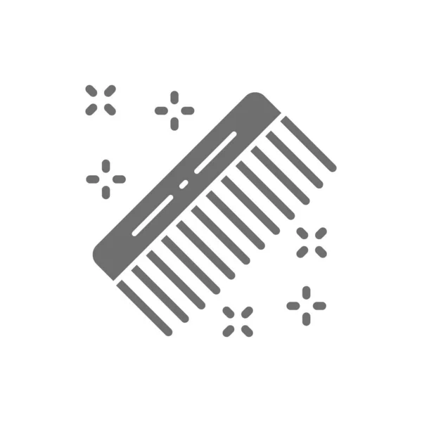 Peigne à cheveux, brosse de coiffeur, outil de coiffeur icône grise. — Image vectorielle