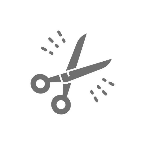 Перукарські ножиці, перукарський інструмент сіра ікона. Ізольовані на білому тлі — стоковий вектор