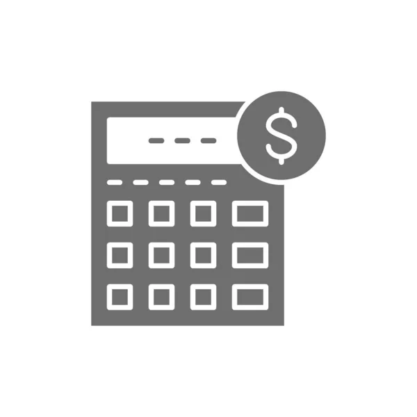 Kalkulator, księgowość, księgowość, finanse, ekonomia szara ikona. — Wektor stockowy