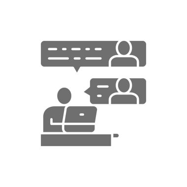 Takım üyeleri arasındaki vektör iletişimi gri simge.