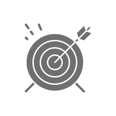 Hedef, hedef gri simge. Beyaz arkaplanda izole