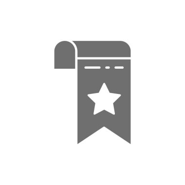 Yer imi, web sayfası işaretleyici gri simgesi. Beyaz arkaplanda izole