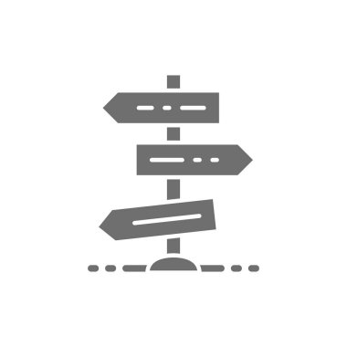 Yol ya da trafik işareti, kavşak, kavşak, kavşak gri simgesi.