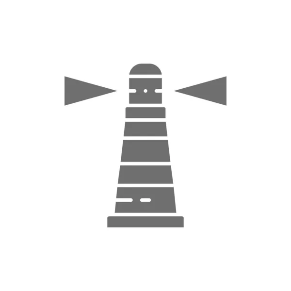 Маяк, маяк, предупреждающий знак, навигация, серый иконка. — стоковый вектор