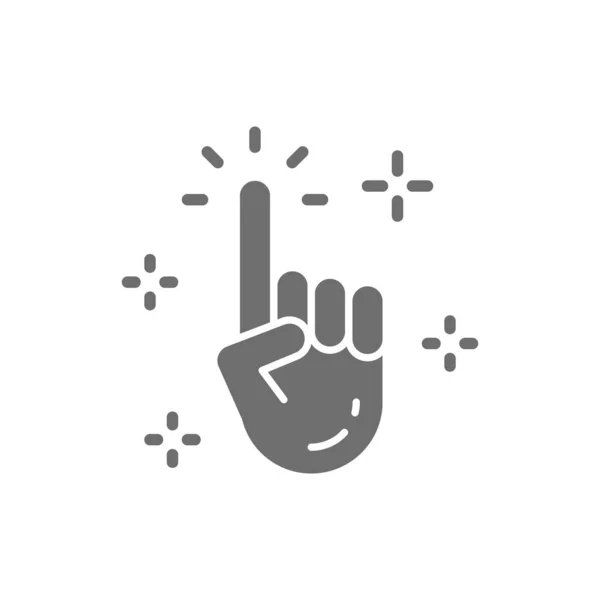 Vector schone hand, cursor, klik grijs pictogram. — Stockvector