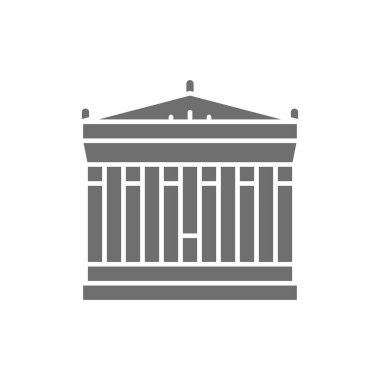 Atina, Yunanistan Akropolü, tarihi gri simge.