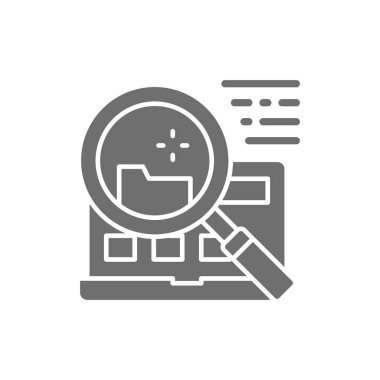 Dizüstü bilgisayar gri simgesinde vektör dosyası araması.