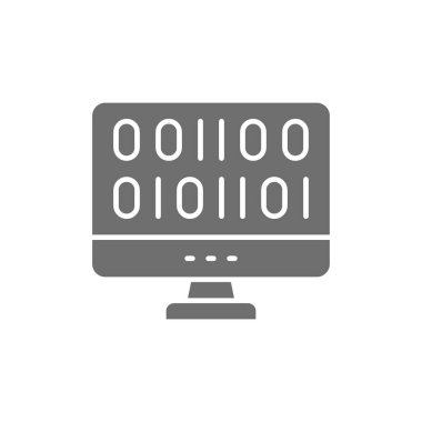 Web gelişimi, gri simge kodlaması. Beyaz arkaplanda izole