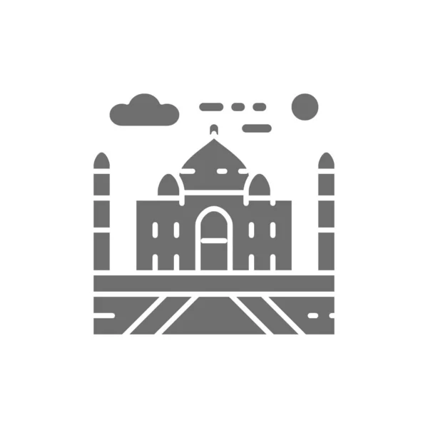 Vector Taj Mahal, Índia, ícone cinza marco. — Vetor de Stock