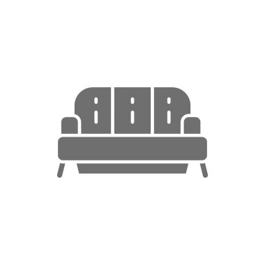 Koltuk gri simgesi. Beyaz arkaplanda izole