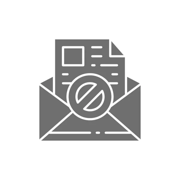 Protección del correo electrónico, anti-malware, spyware, troyano icono gris. — Vector de stock