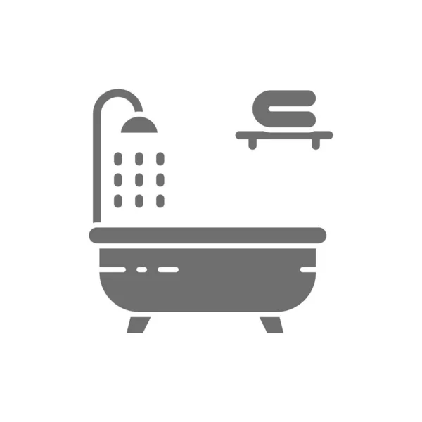 Bañera icono gris. Aislado sobre fondo blanco — Vector de stock