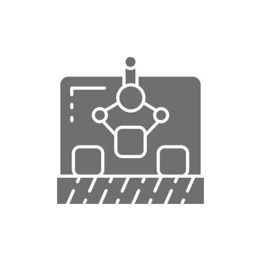 Taşıyıcı üzerinde robotik manipülatör, üretim gri simgesi.