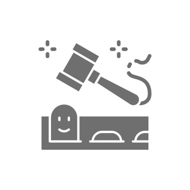 Çekiç gri simgesiyle köstebek oyunu.