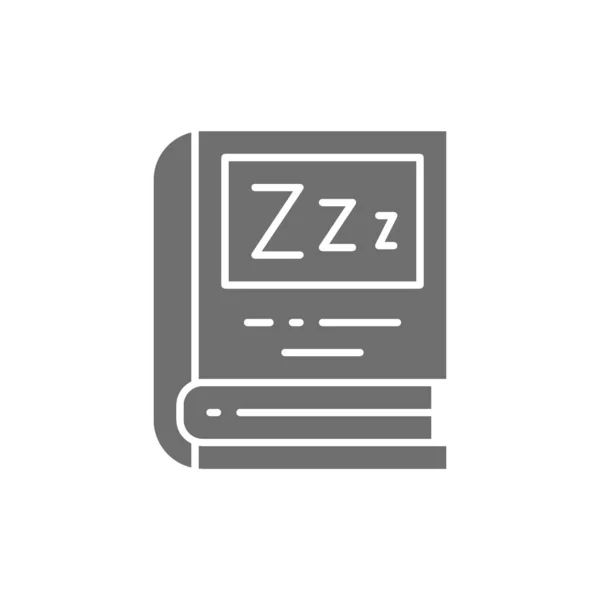 Vector book for bedtime reading grey icon. — Stock Vector