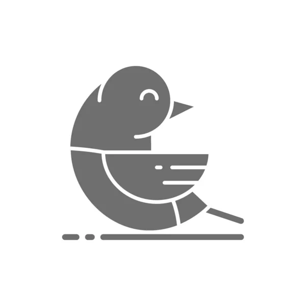 Vector pájaro, loro, mascota, animal icono gris. — Archivo Imágenes Vectoriales