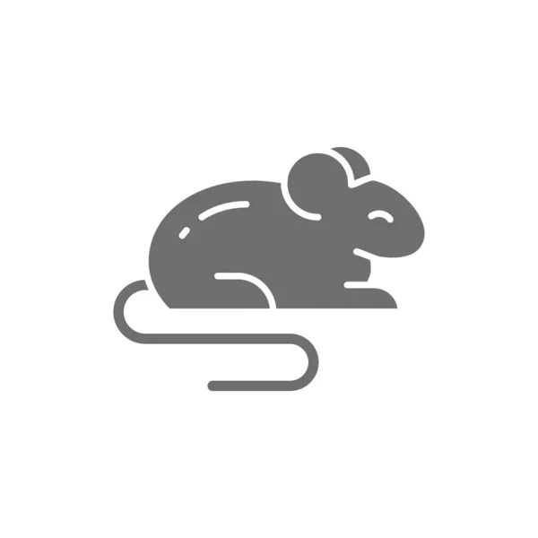 Muis, rat, hamster, knaagdier, huisdier, dier grijs pictogram. — Stockvector