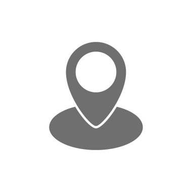 Çember içindeki konum iğnesi, sokak görünümleri, harita işareti gri simgesi simgesi.