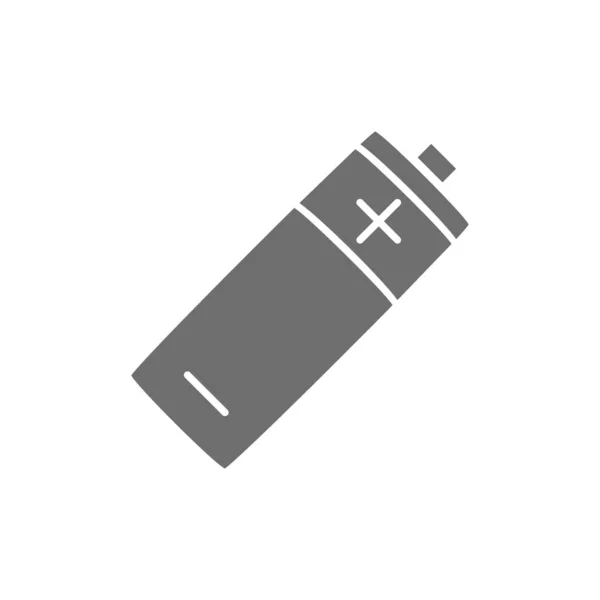 Baterai, akumulator daur ulang ikon abu-abu. Terisolasi pada latar belakang putih - Stok Vektor