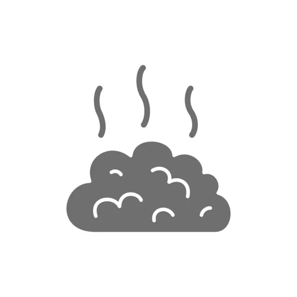 Shit, poop with bad smell grey icon. — Stockvektor