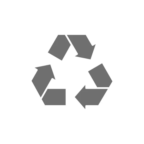 Sinal de reciclagem, reciclagem de resíduos, ícone cinza lixo. — Vetor de Stock