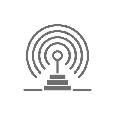 Radyo anteni, radar algılama sistemi, alıcı, verici gri simgesi.