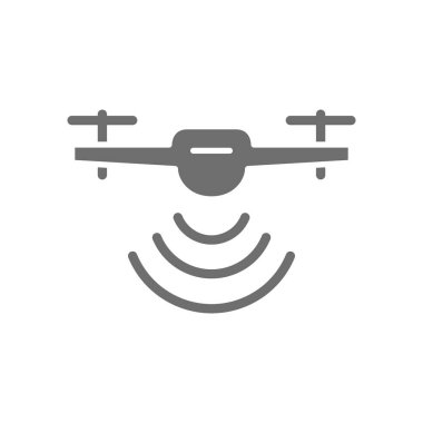 Radyo dalgalı İHA, radar algılama sistemi, dağıtım hizmeti gri simgesi.