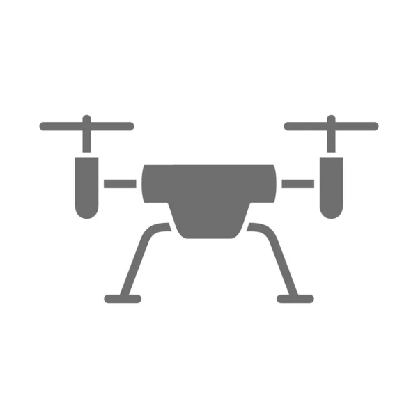 Ícone cinza drone voador. Isolado sobre fundo branco — Vetor de Stock
