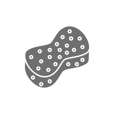 Banyo süngeri gri ikonu. Beyaz arkaplanda izole