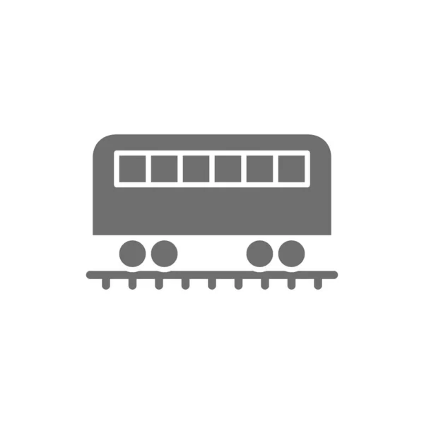 Bus auf Schienen, Eisenbahnwaggon, graue U-Bahn-Ikone. — Stockvektor