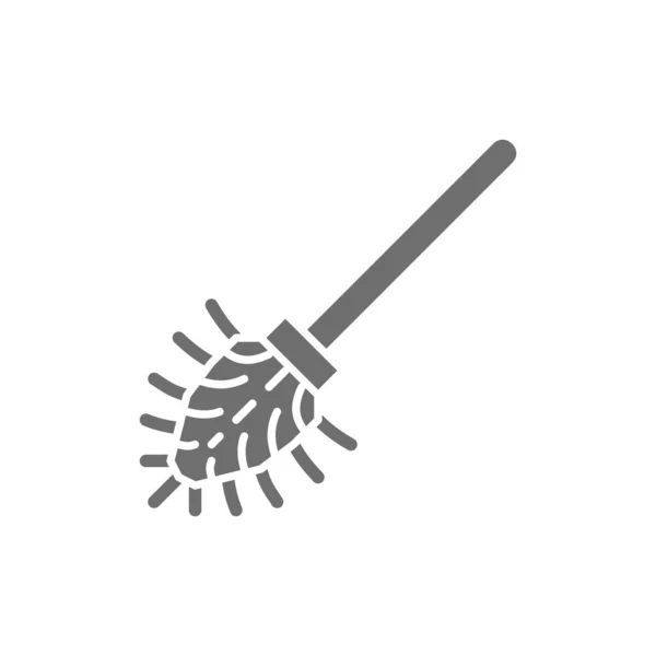 Icono gris cepillo de baño. Aislado sobre fondo blanco — Vector de stock