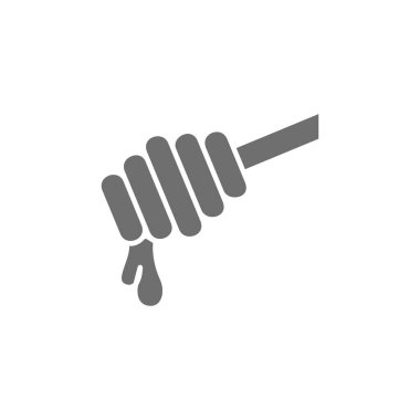 Bal için kaşık, Dipper Grey ikonu. Beyaz arkaplanda izole