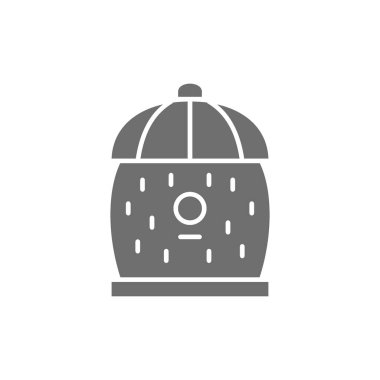 Arı kovanı, arı kovanı gri ikonu. Beyaz arkaplanda izole