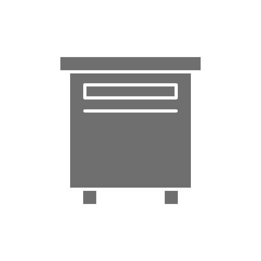 Profesyonel arı kovanı, gri arı kovanı ikonu. Beyaz arkaplanda izole