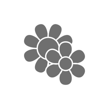 Tarla çiçekleri gri simge. Beyaz arkaplanda izole