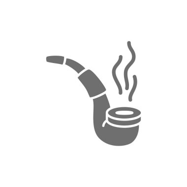 Tüttüren gri pipo ikonu. Beyaz arkaplanda izole