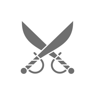 Çapraz korsan sabers, kılıç, silah hattı simgesi.