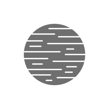 Uzay Gezegeni Gri Simgesi. Beyaz arkaplanda izole