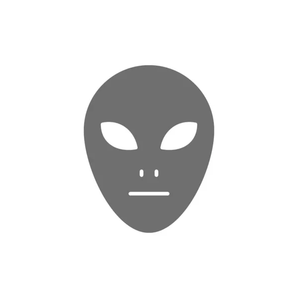 Tête extraterrestre icône grise. Isolé sur fond blanc — Image vectorielle