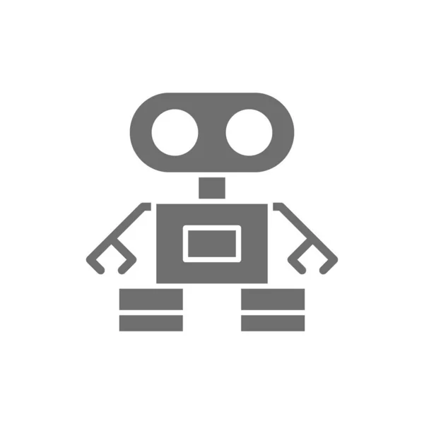 Robot szürke ikon. Fehér alapon elszigetelve — Stock Vector