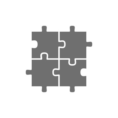 Bulmaca, yapboz, kare, bütünlük, sorun çözme simgesi.