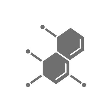 Molekül, atom, DNA gri ikonu. Beyaz arkaplanda izole