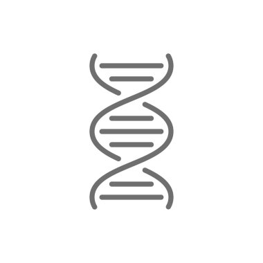DNA molekül gri ikonu. Beyaz arkaplanda izole
