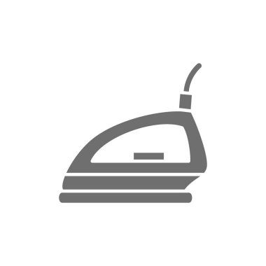 Buhar demiri gri simgesi. Beyaz arkaplanda izole